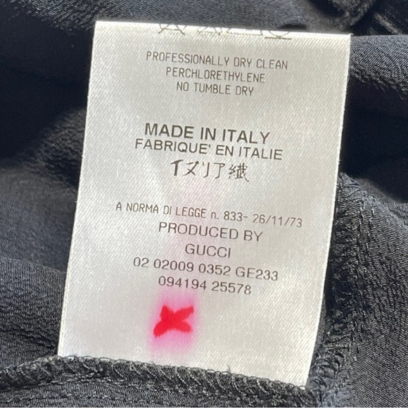 Vintage 1973 Gucci Women’s Black Silk Skirt Size 42 Pencil‎ Midi Fit And Flare ￼ - Picture 4 of 12